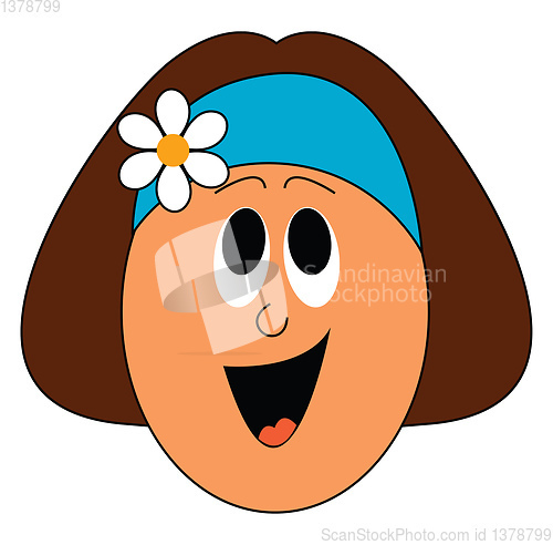 Image of A cute chamomile vector or color illustration