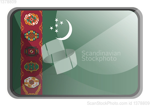 Image of Vector illustration of Turkmenistan flag on white background.