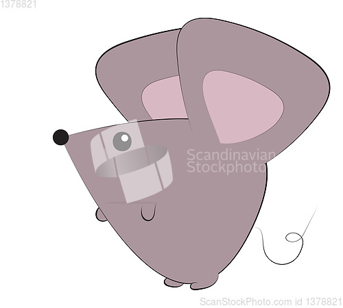 Image of A tiny mouse, vector or color illustration.