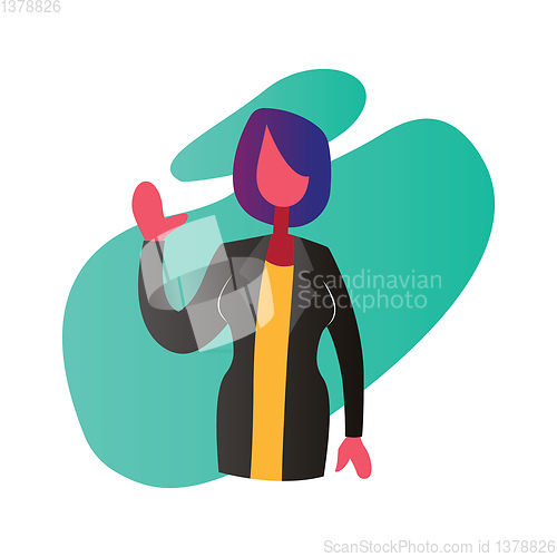 Image of Minimalistic colorful vector illustration of a female doctor wav
