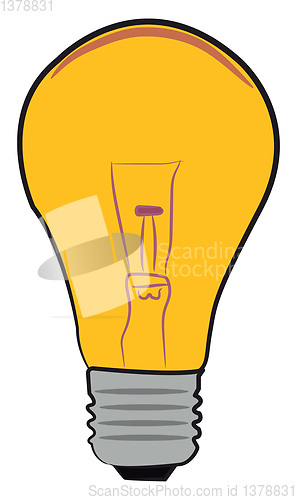 Image of A light bulb with wire filament vector or color illustration