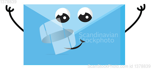 Image of Happy blue envelope vector illustration on white background 