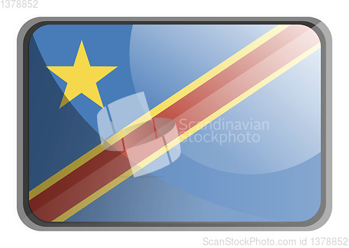 Image of Vector illustration of Democratic republic of Congo flag on whit