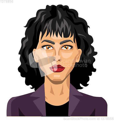 Image of White girl with red lipstick on illustration vector on white bac