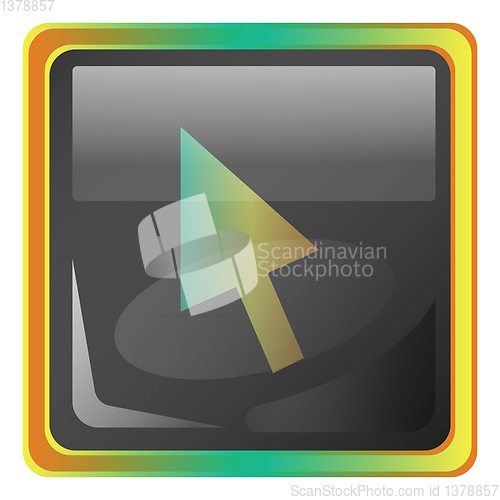 Image of Cursor grey square vector icon illustration with yellow and gree