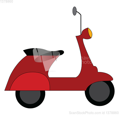 Image of Red vespa scooter vector illustration on white background
