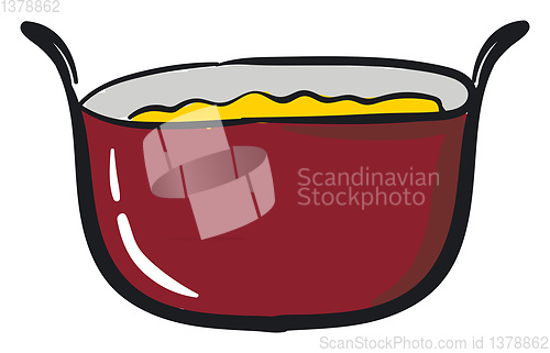 Image of Red saucepan, vector or color illustration.