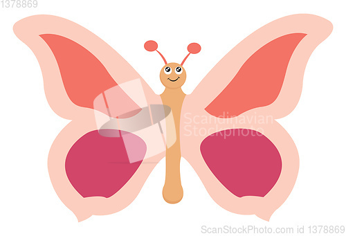 Image of Beautiful pink butterfly, vector or color illustration.