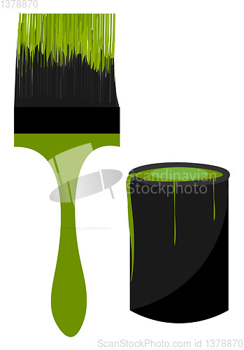Image of Green paint brush vector or color illustration