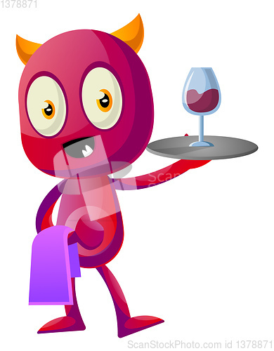 Image of Devil the butler, illustration, vector on white background.