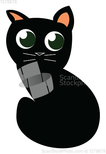 Image of A black kitten vector or color illustration