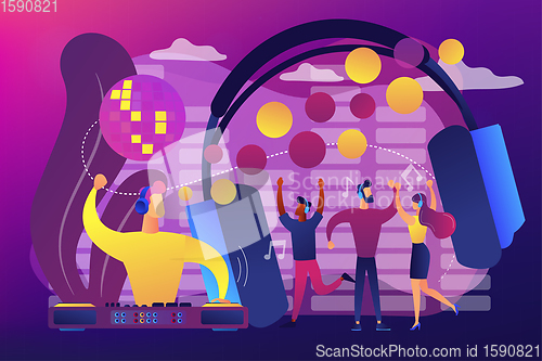 Image of Silent disco concept vector illustration.