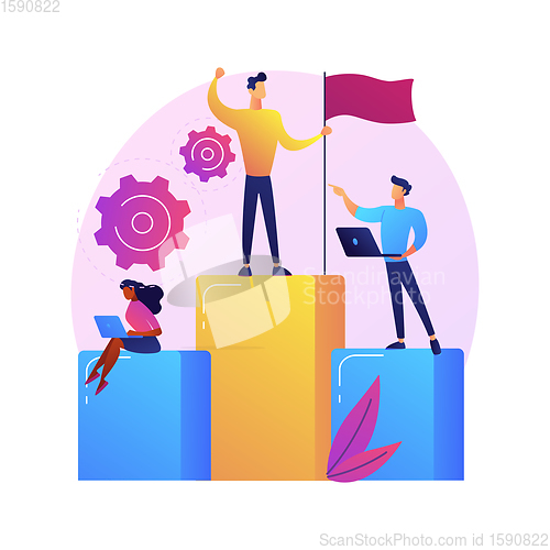 Image of Teamwork and leadership vector concept metaphor