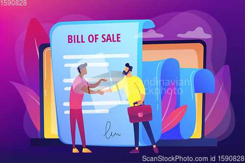 Image of Bill of sale concept vector illustration