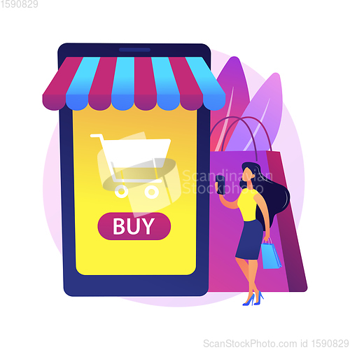 Image of Online shopping vector concept metaphor
