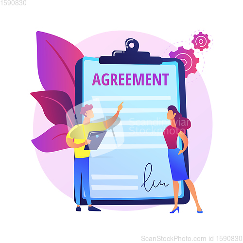 Image of Agreement signing vector concept metaphor