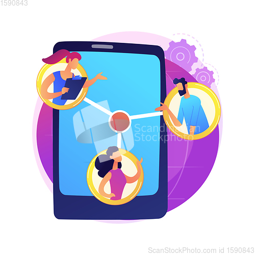 Image of Mobile collaboration vector concept metaphor