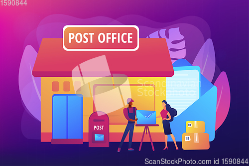 Image of Post office concept vector illustration