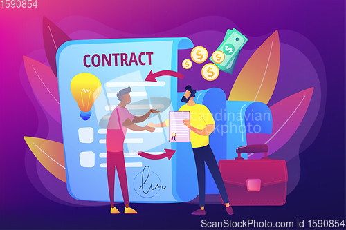 Image of Licensing contract concept vector illustration