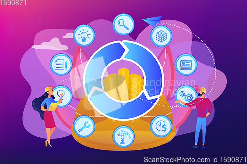 Image of Building information modeling concept vector illustration.