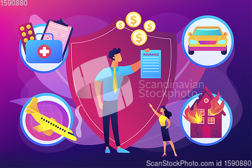 Image of Insurance broker concept vector illustration