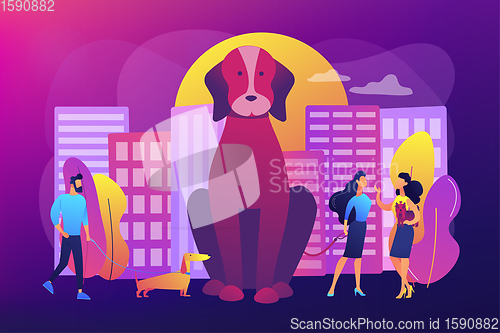 Image of Pet in the big city concept vector illustration