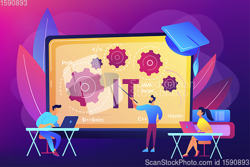 Image of Information technology courses concept vector illustration