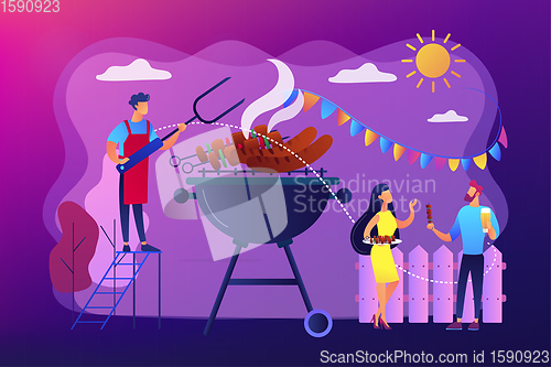 Image of Backyard party concept vector illustration.