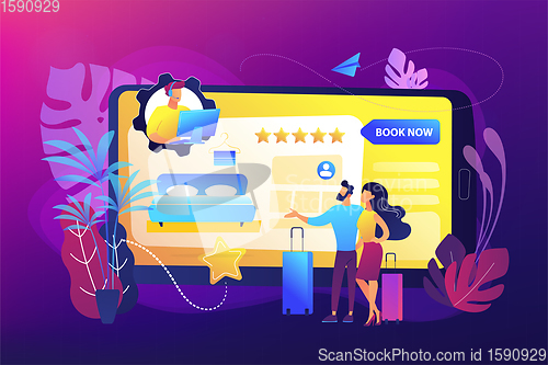 Image of Hotel booking call center concept vector illustration