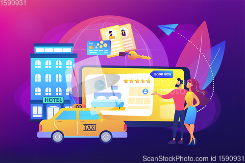 Image of Online booking services concept vector illustration