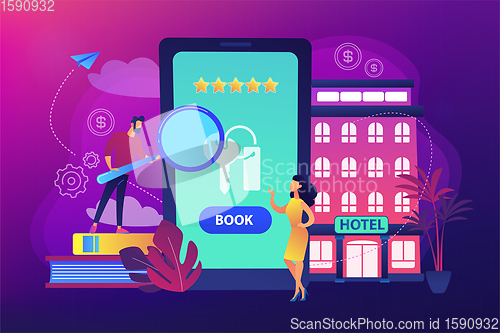 Image of Booking hotel concept vector illustration