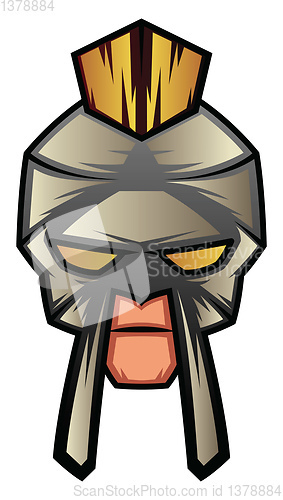 Image of Gaming mask of a warrior illustration vector on white background