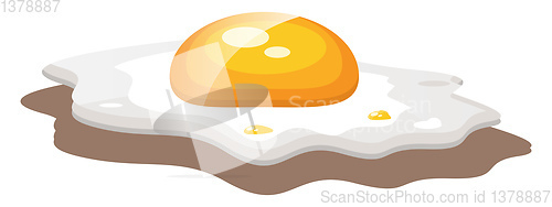 Image of Egg omelette, vector color illustration.