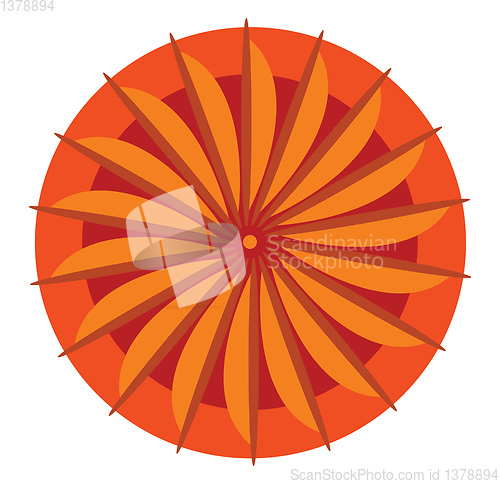 Image of Orange mandala for spiritual practice vector or color illustrati