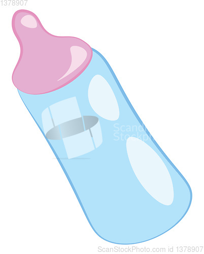 Image of Blue baby feeding bottle vector or color illustration