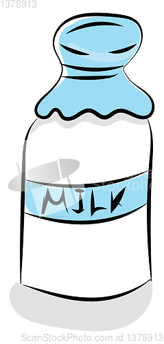 Image of Bottle of milk vector or color illustration