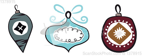 Image of Colorful backstage Christmas decorations vector or color illustr