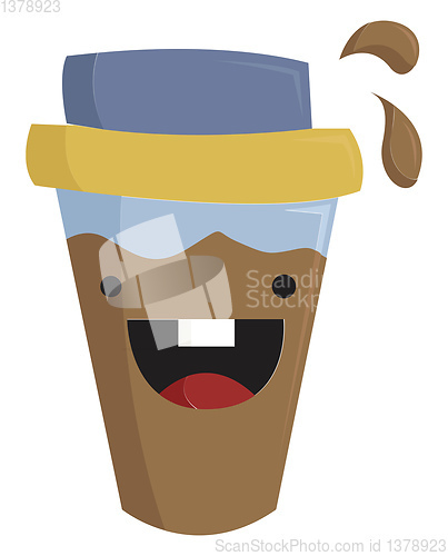 Image of A disposable coffee cup vector or color illustration