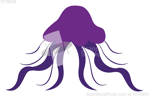 Image of Clipart of a violet-colored jellyfish vector or color illustrati