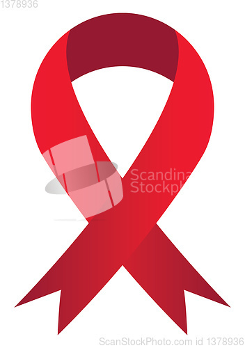Image of Red ribbon vector illustration on a white background