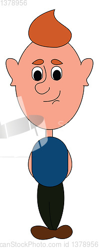 Image of Cartoon character of a sad boy vector or color illustration