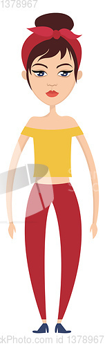 Image of Serious Girl illustration vector on white background