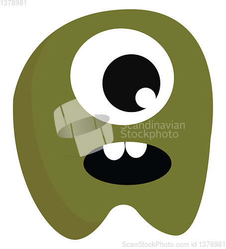 Image of A green monster with one eye vector or color illustration