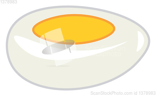 Image of Hard boiled egg with yolk vector or color illustration