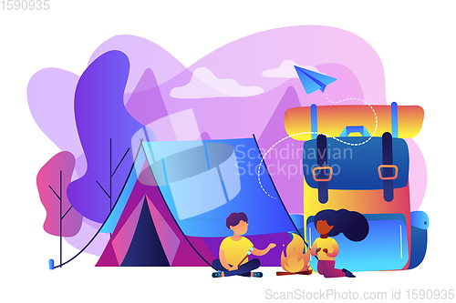 Image of Summer camp concept vector illustration.