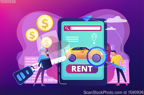 Image of Rental car service concept vector illustration.