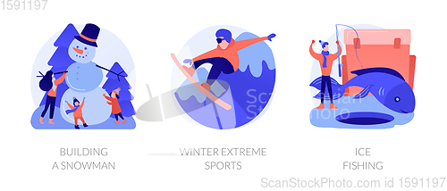 Image of Winter activities vector concept metaphors.
