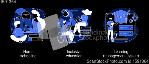 Image of Private schooling curriculum abstract concept vector illustrations.