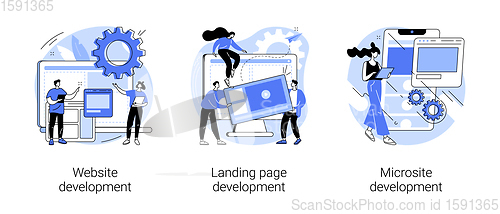 Image of Webpage programming abstract concept vector illustrations.