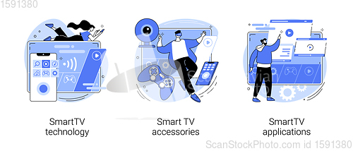 Image of Internet television abstract concept vector illustrations.